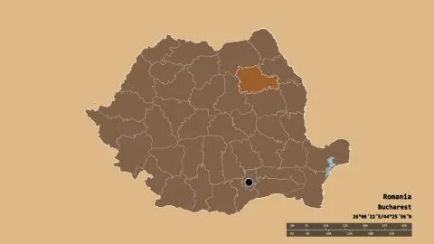 Location of Neamt, county of Romania. Pattern Stock Illustration