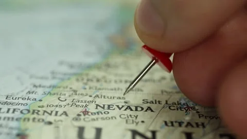 Location Nevada state, map with red push... | Stock Video | Pond5