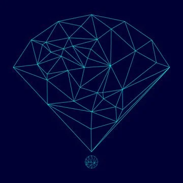 Location or radar low poly triangulation triangulated polygonal electric cyan Stock Illustration