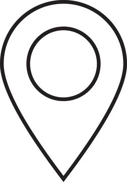 Location outline Map Pin, pin point outline, Map Point sign, map pin outline Illustrazione stock