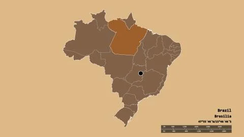 Location of Para, state of Brazil. Pattern 스톡 일러스트