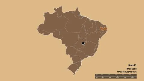 Location of Paraiba, state of Brazil. Pattern Stock Illustration