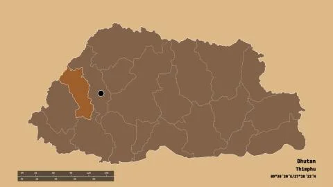 Location of Paro, district of Bhutan. Pattern Stock Illustration