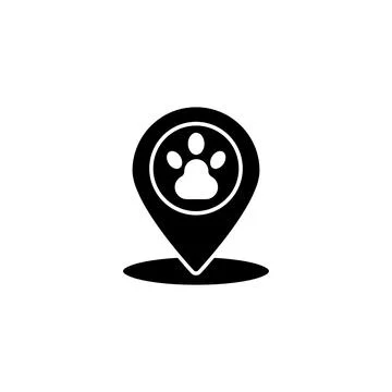 Location, paw icon. Simple elements of animals store icons for ui and ux Stock Illustration