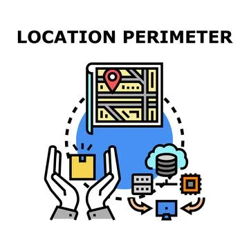 Location perimeter tracking and secure delivery data Illustrazione stock