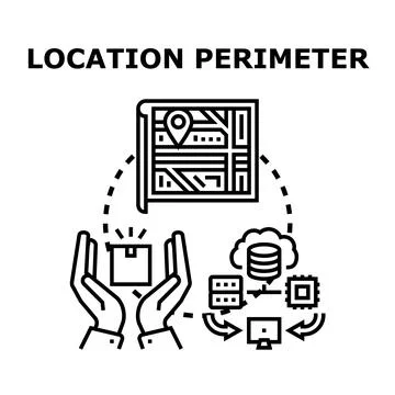 Location perimeter tracking and secure delivery data Stock Illustration