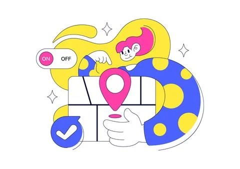 Location Permission Vector Illustration featuring Smartphone GPS Access, Pr.. Stock Illustration