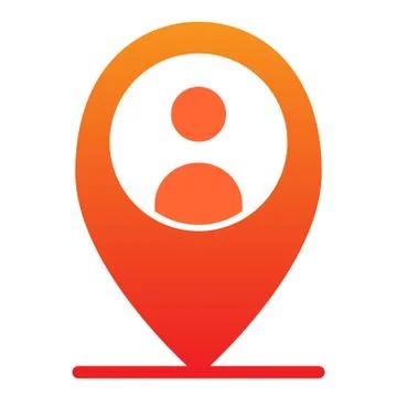 Location person flat icon. Map pin with man color icons in trendy flat style Stock Illustration