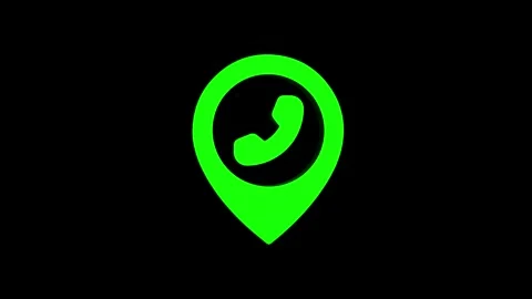 Location phone rotating 3d icon 4k animation, call looping with alpha chann.. Stock Footage 313476248