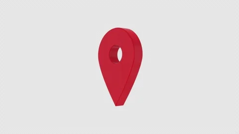 Location Pin 3D Icon on a Transparent Background. GPS Icon. Map Pin. Locator. 4K Stock Footage 280590252