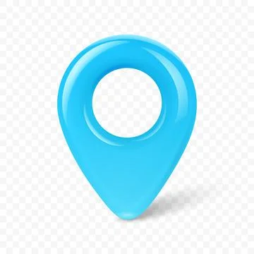 Location Pin, 3d Vector Illustration. Blue Map Pin, GPS Pin, Navigation Marker Stock Illustration