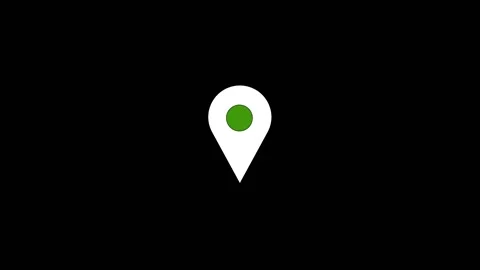 Location pin animation on black background. Location pin digital map marker.. Stock Footage 337619193