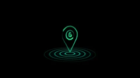 Location pin animation with green glowing rings. Location pin navigation ma.. Stock Footage 337131818