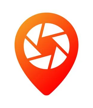 Location Pin Camera Shutter Stock Illustration