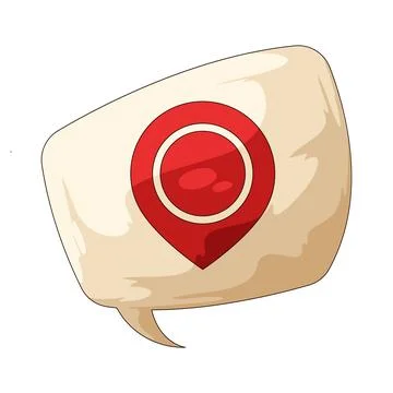 Location pin chat bubble illustration Stock Illustration