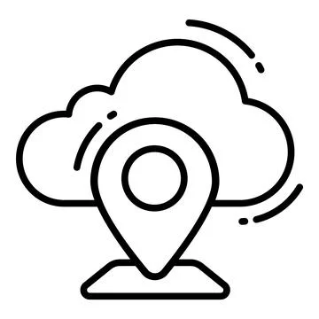 Location pin with cloud, concept vector of cloud map Stock Illustration
