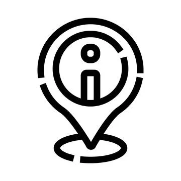 Location pin displaying central information icon Stock Illustration