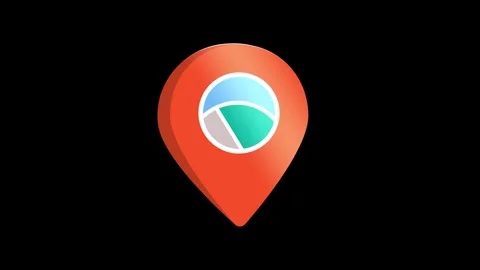 Location pin drop animation lands with realistic bounce. Smooth 6-second Stock Footage 323033930