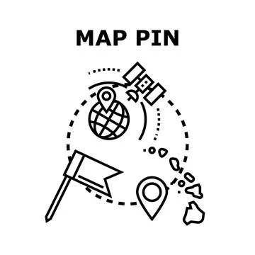 Location pin for global navigation and travel planning Stock Illustration