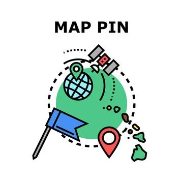Location pin for global navigation and travel planning Stock Illustration