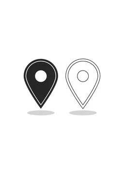 Location Pin Icon and Map Pointer Symbol Stock Illustration