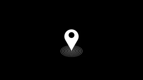 Location pin icon animation on black background. Stock Footage 293484388