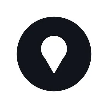 Location Pin Icon Black Circle Button Business Finance Symbol Vector Stock Illustration