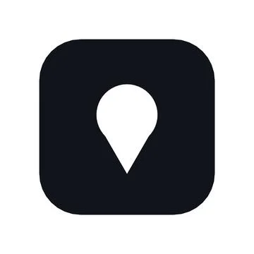 Location Pin Icon Black Rounded Square Button Business Finance Symbol Vector Stock Illustration