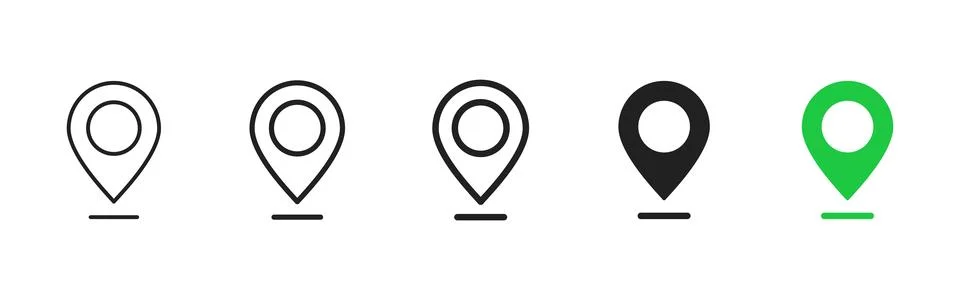 Location pin icon. Classic map marker design for navigation vector. Geoloca.. Stock Illustration