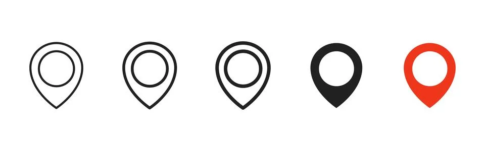 Location pin icon. Clean map marker vector for navigation apps. Geotag poin.. Stock Illustration