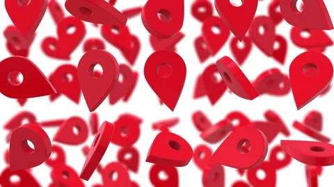 Location Pin Icon Falling. GPS Icon 3D. Location Pointer. Locator Icon. 4K Stock Footage 280588634