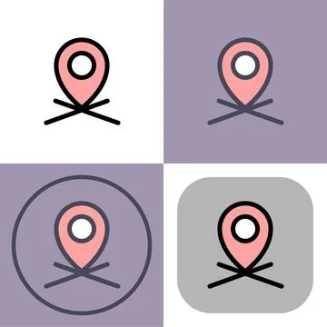 Location Pin Icon- GPS Navigation- Direction Marker- Map Pointer Illustrazione stock