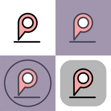 Location Pin Icon - GPS Navigation Marker for Maps and Apps イラスト素材