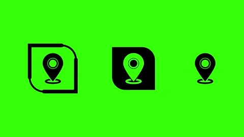 Location Pin Icon on Green Background Stock Footage 317642970
