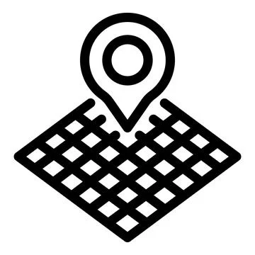 Location pin icon on grid map vector イラスト素材