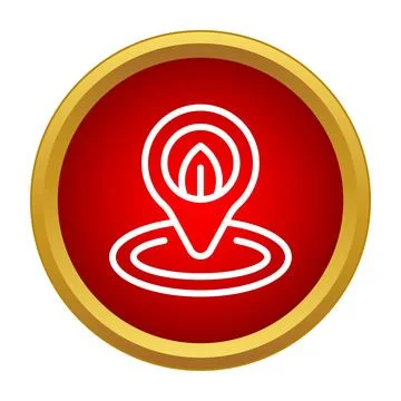 Location pin icon identifying green ecological spot Illustrazione stock