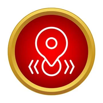 Location pin icon indicating proximity and tracking signal Stock Illustration