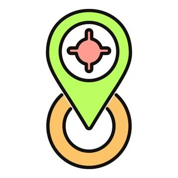 Location pin icon indicating target destination or tracking Ilustración de archivo