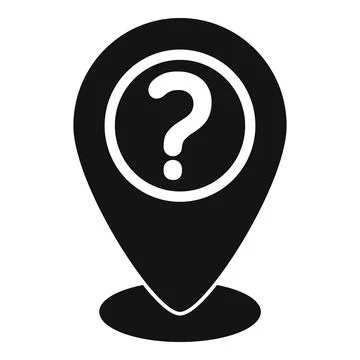 Location pin icon indicating unknown place or assistance Stock Illustration