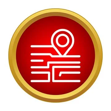 Location pin icon on map route finding Stock Illustration