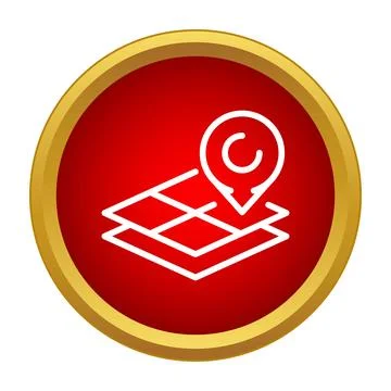 Location pin icon marking destination on map layers Stock Illustration