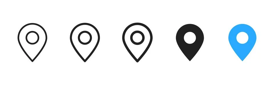 Location pin icon. Minimal map marker vector for navigation apps. Geotag po.. Stock Illustration