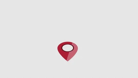 Location pin icon motion graphics animation with alpha channel, transparent b Stock Footage 206763634