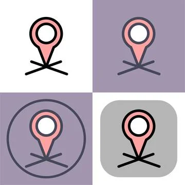 Location Pin Icon- Navigation- GPS- Map Marker- Direction 스톡 일러스트