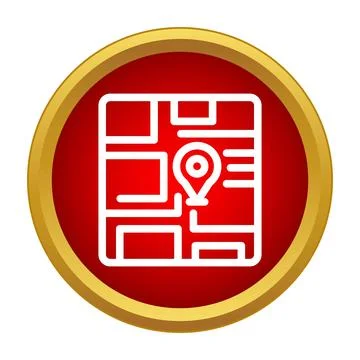 Location pin icon on a navigation map Ilustração Stock
