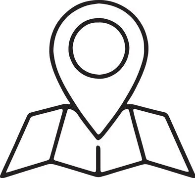 Location pin icon on open map illustration Stock Illustration