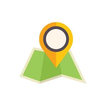 Location pin icon pointing on a map symbolising navigation Stock Illustration