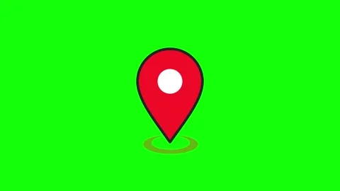 Location Pin Icon Pop Up Animation on Green Screen Stock Footage 313460107
