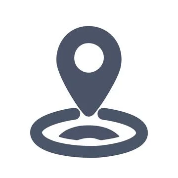 Location pin icon. Simple blue location pin icon with a circle around it, r.. Stock Illustration