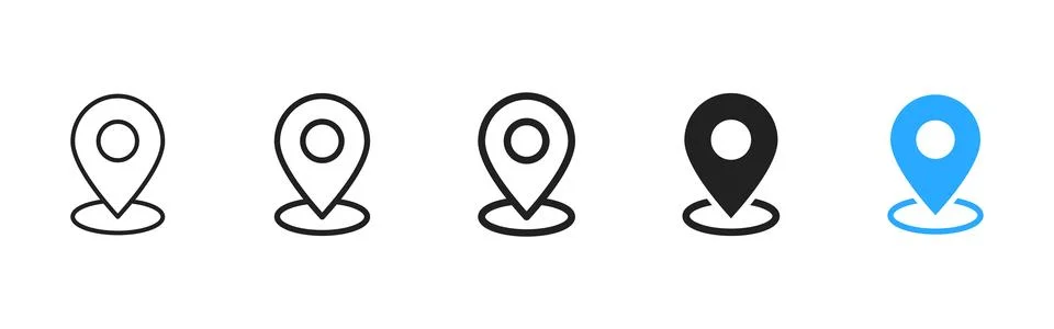 Location pin icon. Simple map marker vector showing position and destinatio.. Stock Illustration